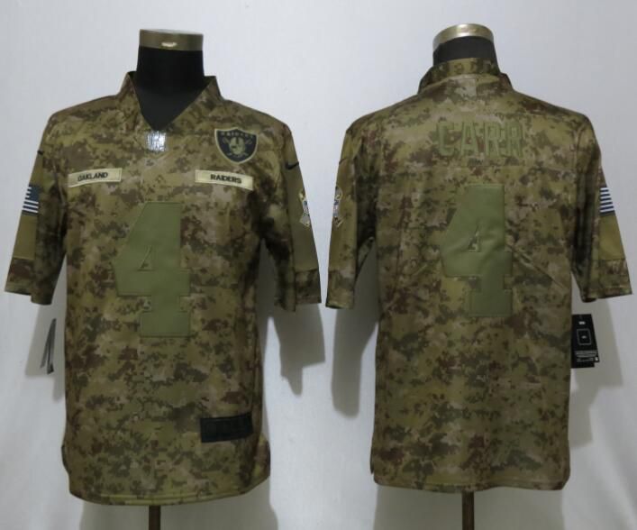 Men Oakland Raiders #4 Carr Nike Camo Salute to Service Limited NFL Jerseys->kansas city chiefs->NFL Jersey